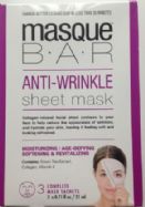 Masque Bar Anti-Wrinkle Sheet Mask- Pack of 3 Sheets.